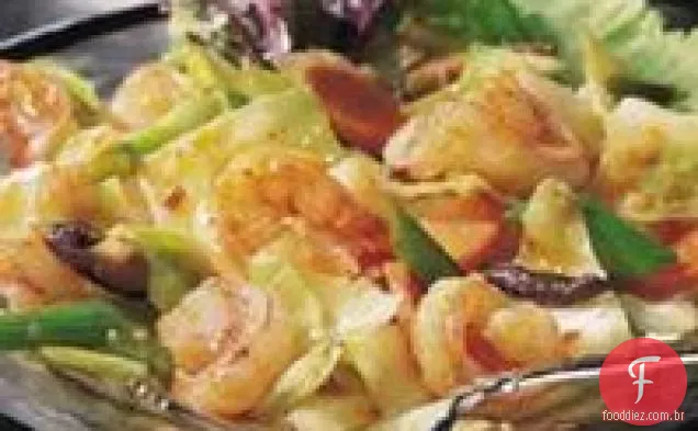 Camarão com molho de alho picante