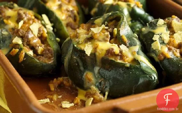 Poblanos Recheados Com Taco Crocante