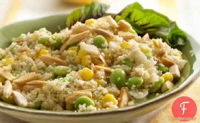 Sauté de cuscuz, milho e feijão-Lima