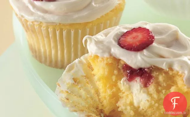Cupcakes De Morango E Queijo Creme