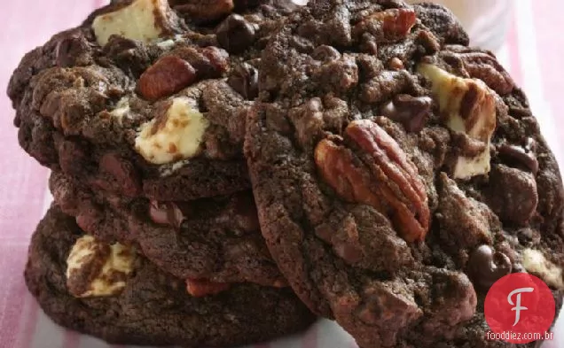 Ultrajante Duplo Chocolate Branco Pedaços De Chocolate Biscoitos