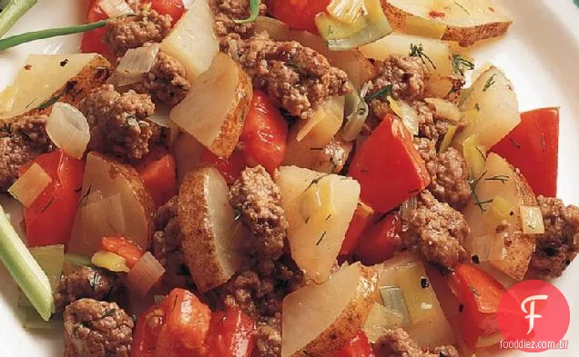 Frigideira de cordeiro e batata