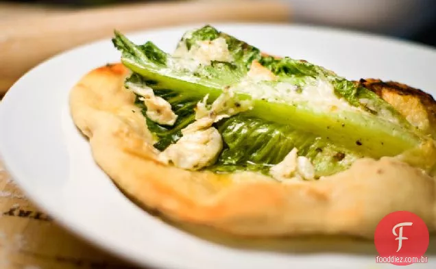 Pizza e um sonho (Pizza de alface grelhada)