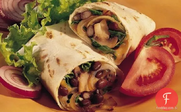 Feijão e Veggie Wraps