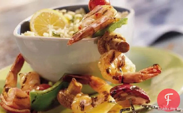 Kabobs De Camarão Grelhado