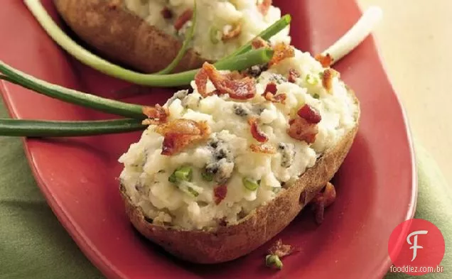 Gorgonzola batatas assadas duas vezes com Bacon