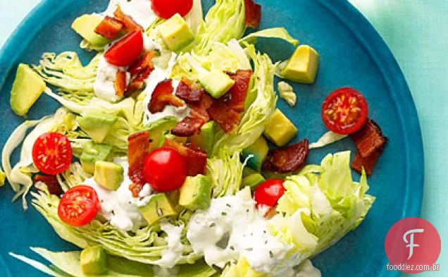 Salada de Bacon, alface e tomate