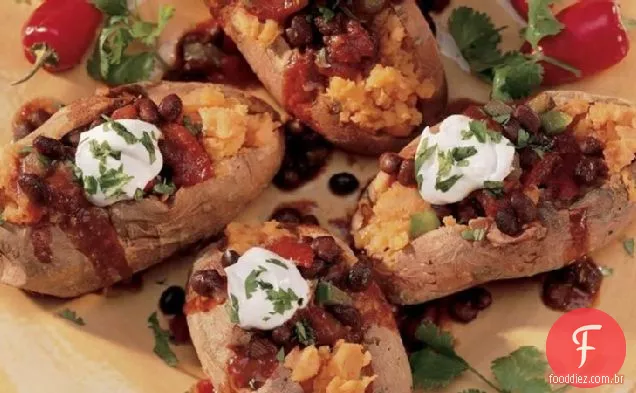 Batata-doce com pimentão picante de Feijão Preto