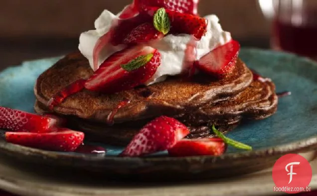 Panquecas De Morango Com Chocolate Duplo