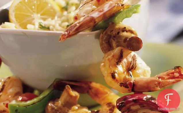 Kabobs De Camarão Grelhado