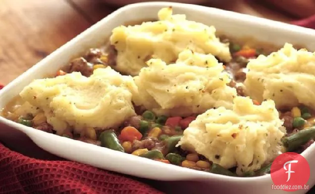 Caçarola de purê de batata e Salsicha