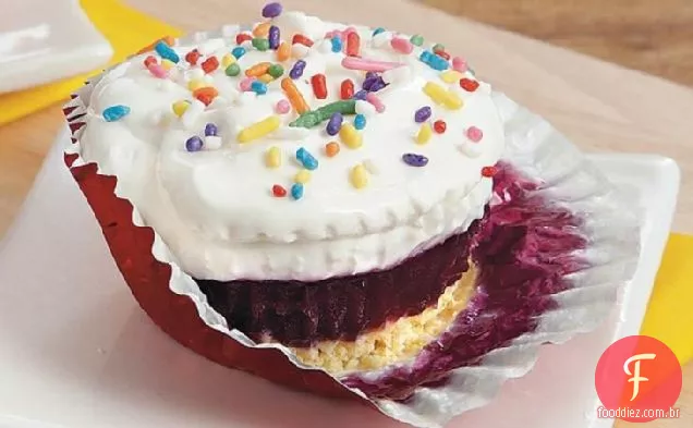 Cupcakes De Sorvete De Mirtilo Limão