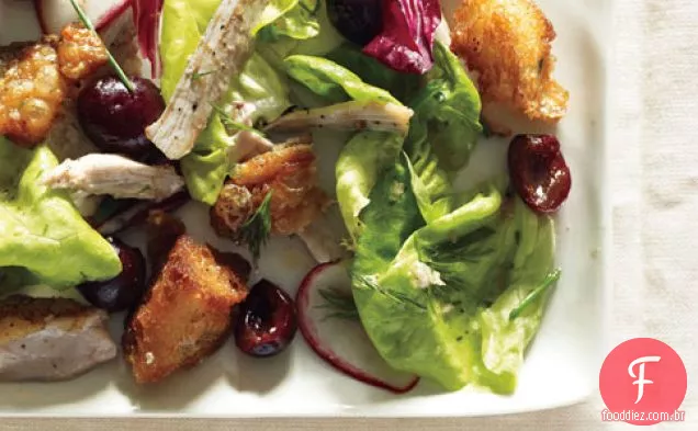 Salada De Alface, Frango E Cereja
