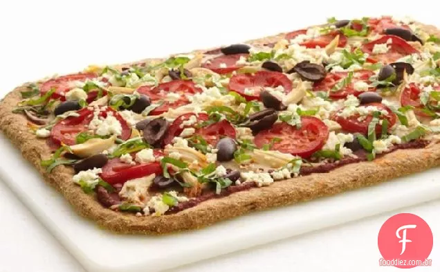 Pizza De Frango Grego Saudável