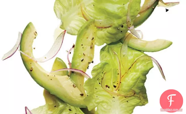 Salada De Alface Com Manteiga De Abacate