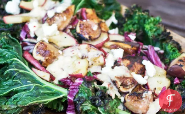 Salada de couve grelhada, Figo e maçã