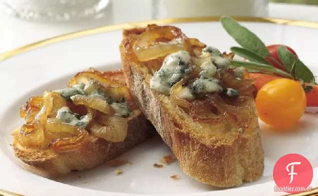 Gorgonzola e Aperitivo de cebola caramelizada