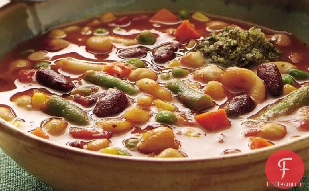 Slow-Cooker Dois-Feijão Minestrone