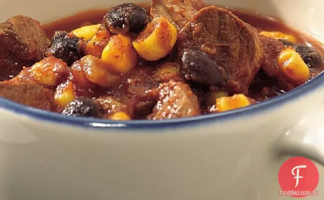 Slow-Cooker picante sudoeste carne e feijão Chili
