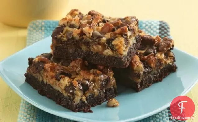 Barras De Brownie De Seis Camadas