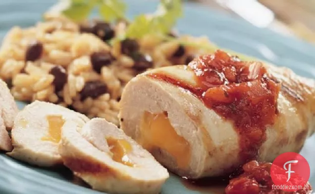 Peitos De Frango Recheados Com Cheddar Grelhados