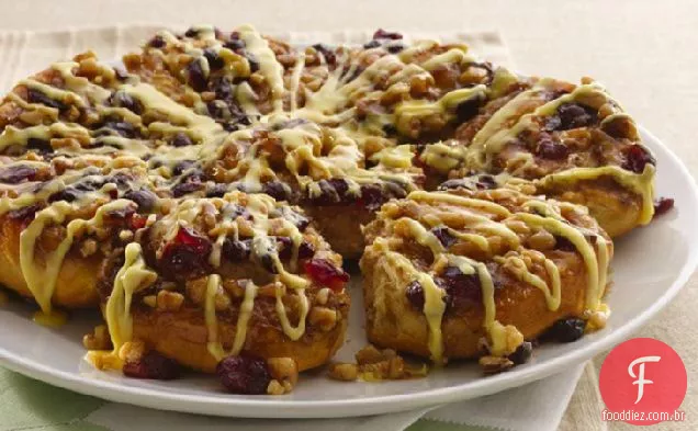 Cranberry Orange Glazed Cinnamon Rolls