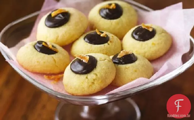 Biscoitos De Impressão Digital Laranja Cheios De Trufas