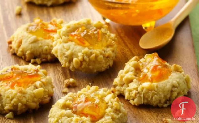 Biscoitos de impressão digital de laranja e pinhão