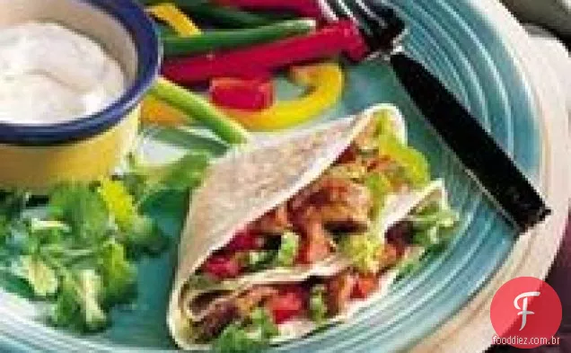 Fajitas de carne doce e picante