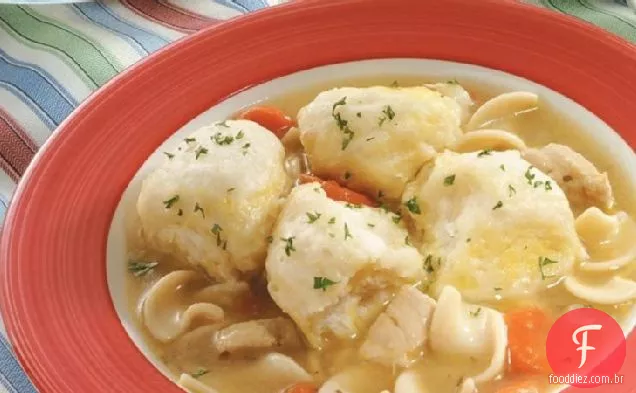 Canja de galinha e bolinhos fáceis