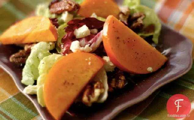 Salada De Alface Bibb Com Caquis E Nozes Sahale