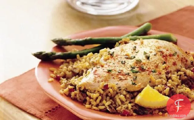 Frango com arroz Laranja-Pecan