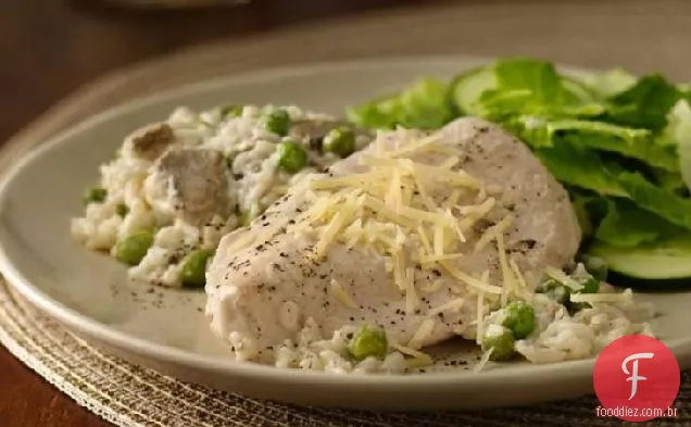 Frango com arroz e cogumelos