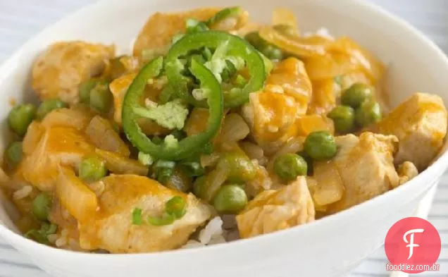 Abóbora e frango com Curry vermelho Tailandês
