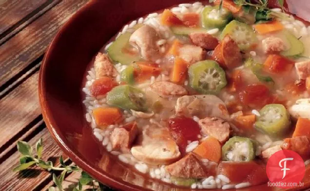 Slow-Cooker Chicken ' n Rice Gumbo Soup