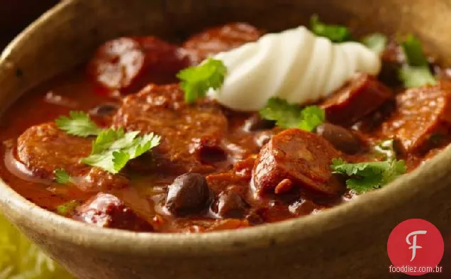 Chili chouriço quente e picante