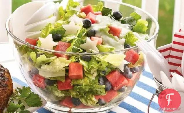 Salada vermelha, branca e de mirtilo