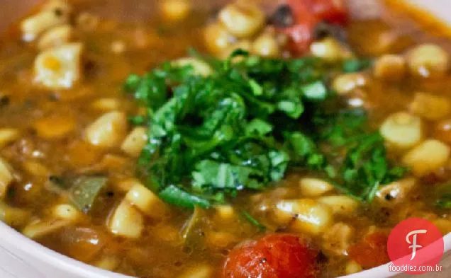 Guisado de milho e tomate