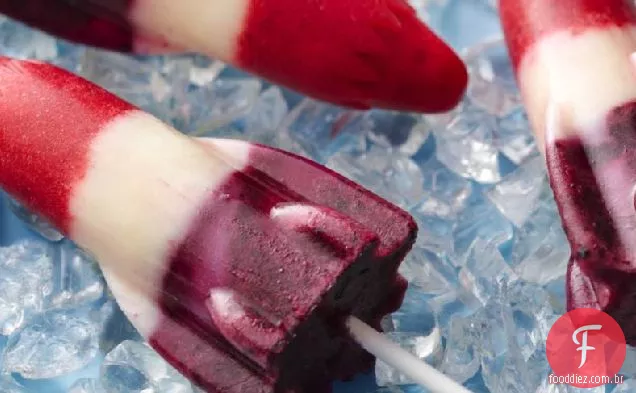 Vermelho, Branco e Blueberry limonada Pops