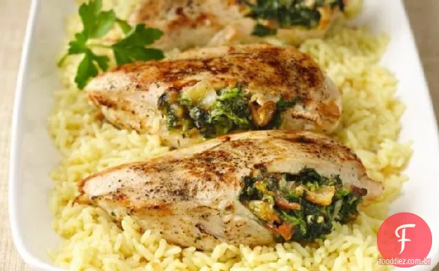 Peitos De Frango Recheados Com Espinafre