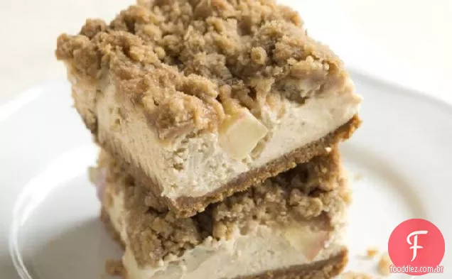 Streusel Cobriu Barras De Cheesecake De Maçã
