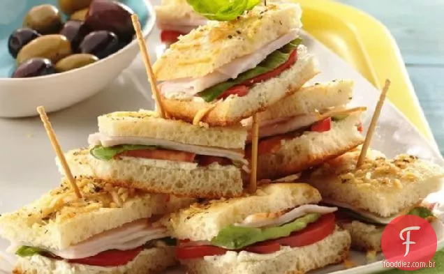Mini Turquia Focaccia Sanduíches