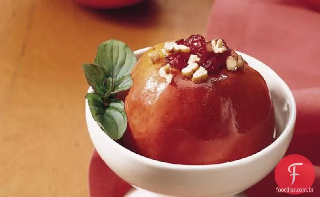 Maçãs Assadas Com Cranberry De Fogão Lento