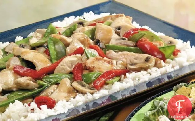 Fritar legumes e frango