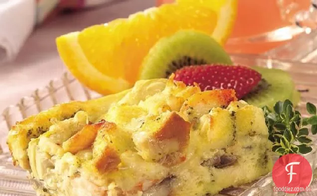Brunch de frutos do mar e queijo assar