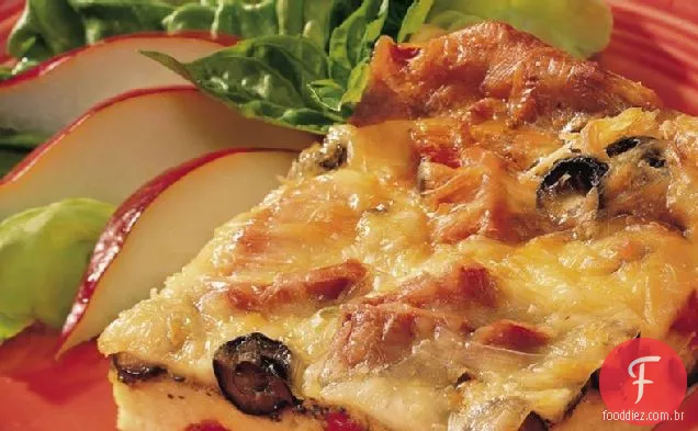 Mussarela e estratos Pesto