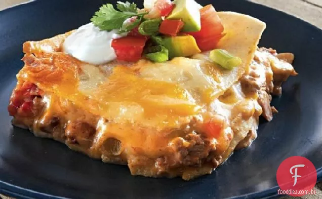 Bolo Mexicano Em Camadas De Queijo