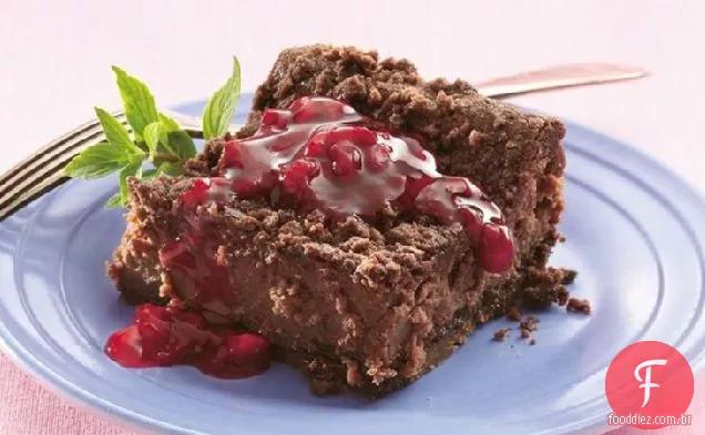 Cheesecake Fudgy Com Cobertura De Framboesa