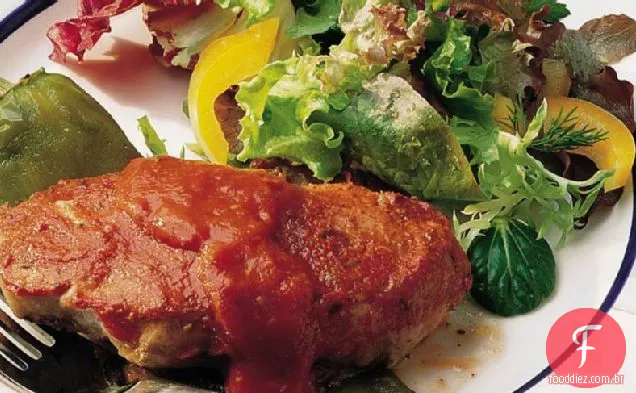 Carne de porco e pimentão Crioulo grelhado