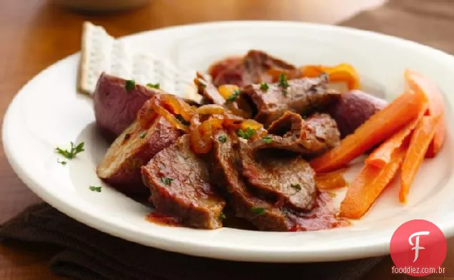 Peito refogado de carne de bovino